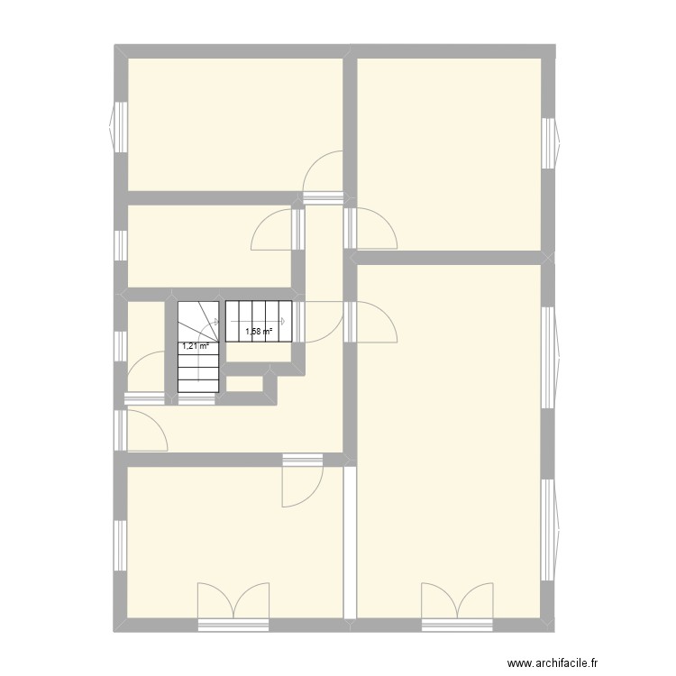 1er_Quentin. Plan de 7 pièces et 80 m2