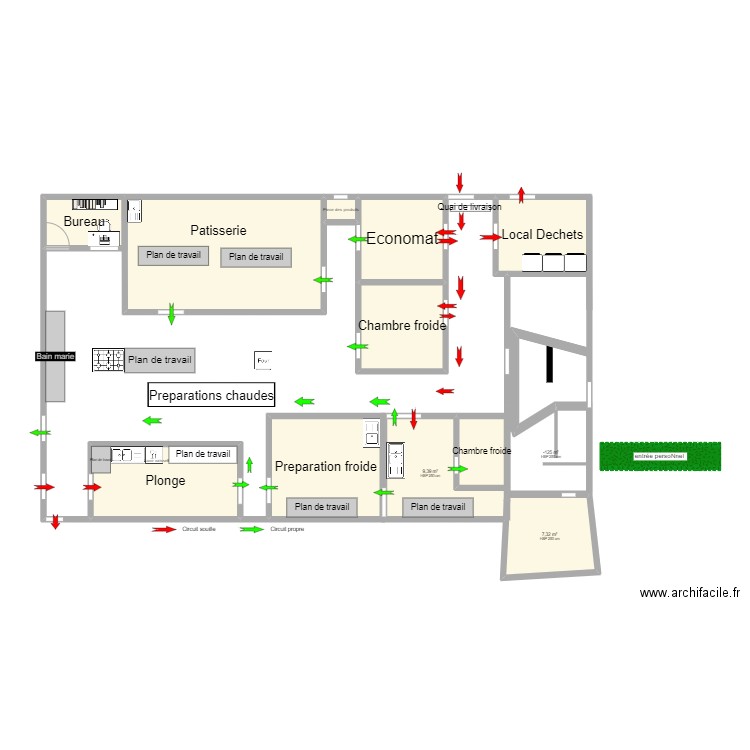 plan cuisine3 marche en avant1. Plan de 12 pièces et 105 m2