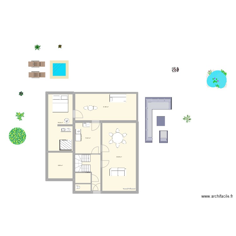 LEFFRINCK. Plan de 6 pièces et 102 m2