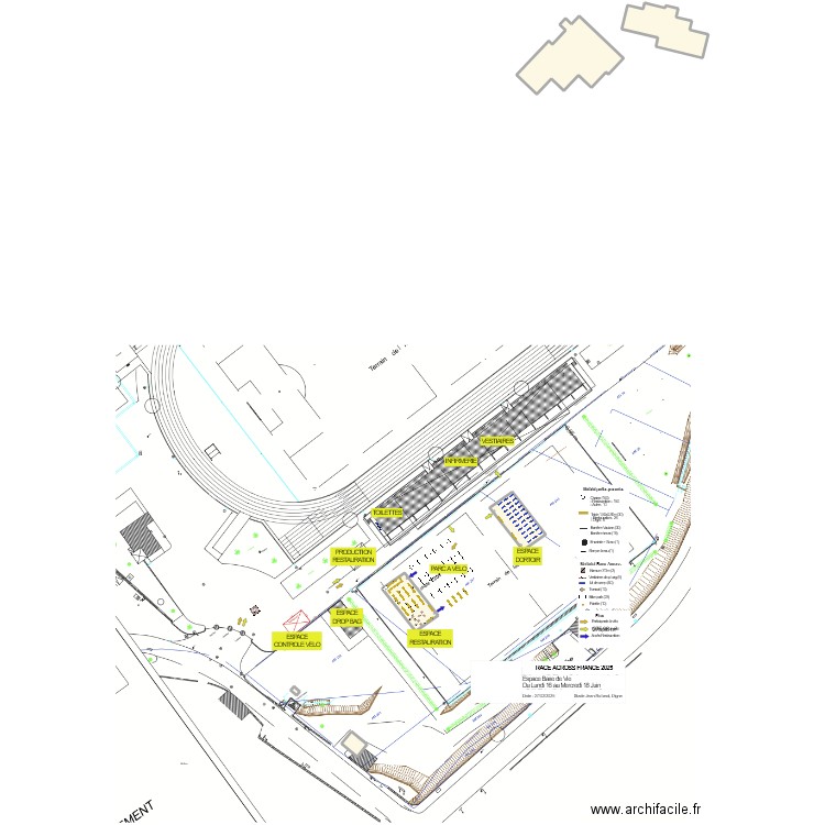 RAF25 - DIGNE - STADE JEAN ROLLAND - BASE DE VIE 2. Plan de 6 pièces et 1361 m2