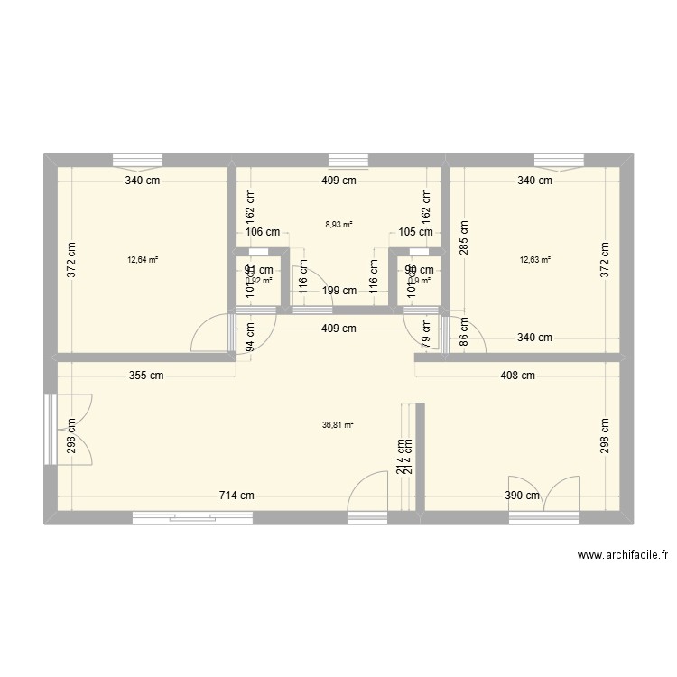 maison sur pilotis. Plan de 6 pièces et 73 m2