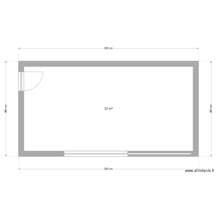 pool1. Plan de 1 pièce et 32 m2