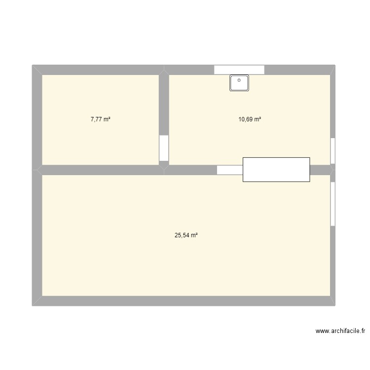 cuisine celia. Plan de 3 pièces et 44 m2