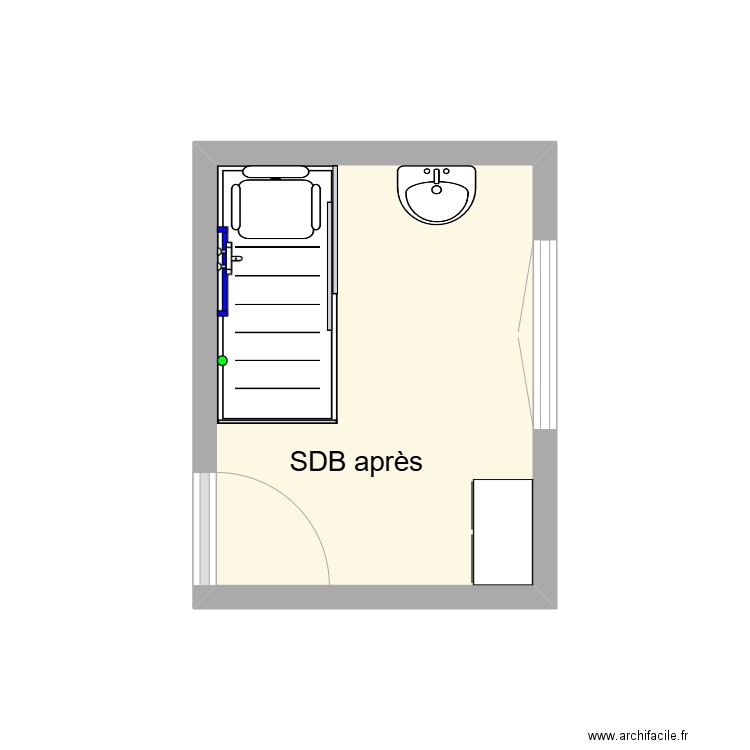 Sahnoun. Plan de 1 pièce et 6 m2