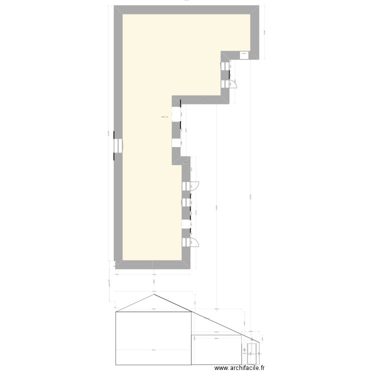 Romegoux DP Face Ouest. Plan de 1 pièce et 188 m2