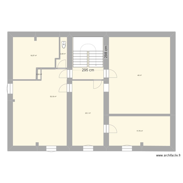 Avant travaux. Plan de 7 pièces et 153 m2