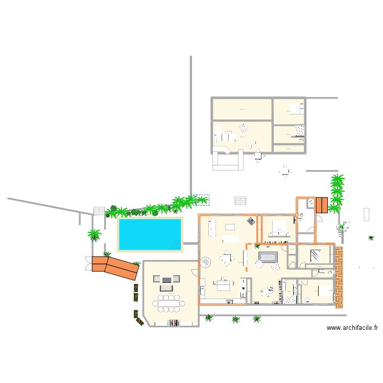 yahoue rdc 6. Plan de 19 pièces et 312 m2