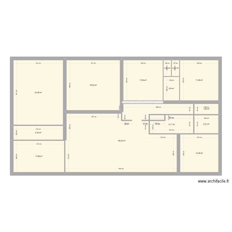 CHARVO1224. Plan de 14 pièces et 157 m2