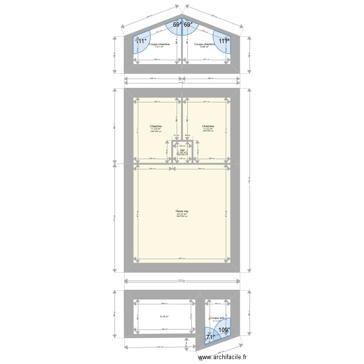 ML25001060. Plan de 8 pièces et 89 m2