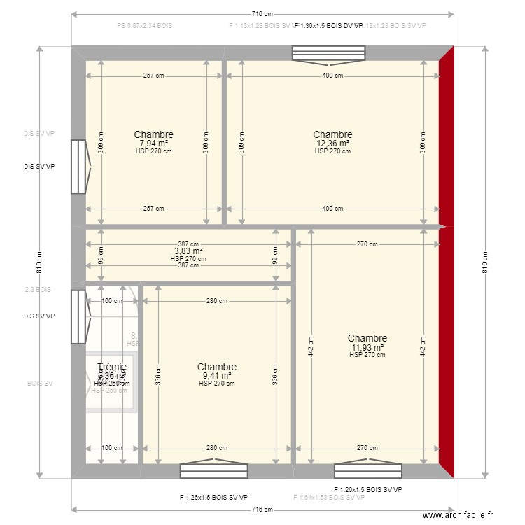 ML24011153 RANSAN. Plan de 12 pièces et 98 m2