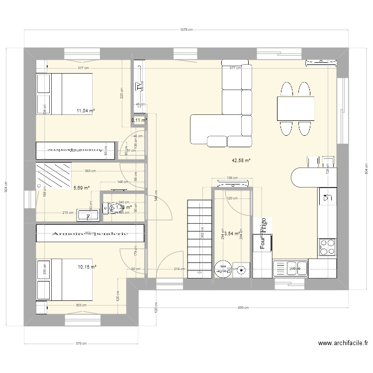 Élimarti 2. Plan de 7 pièces et 74 m2