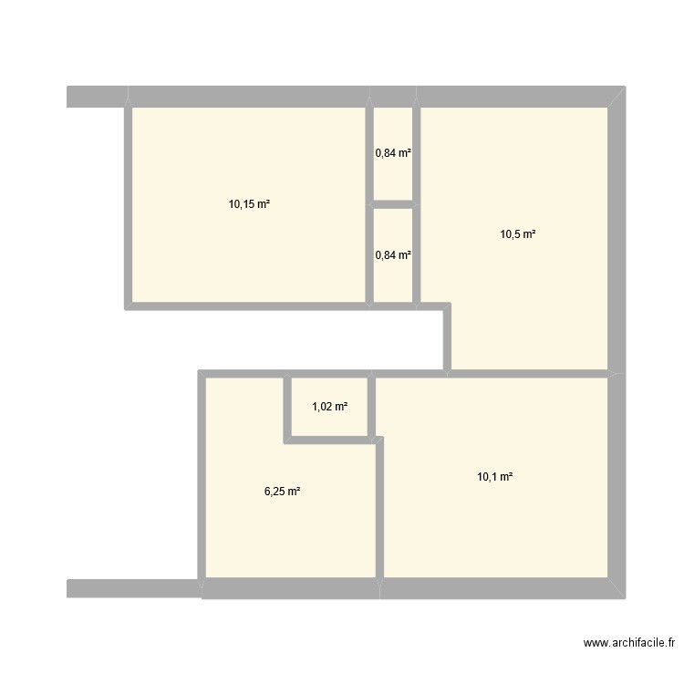 1 sdb. Plan de 7 pièces et 40 m2