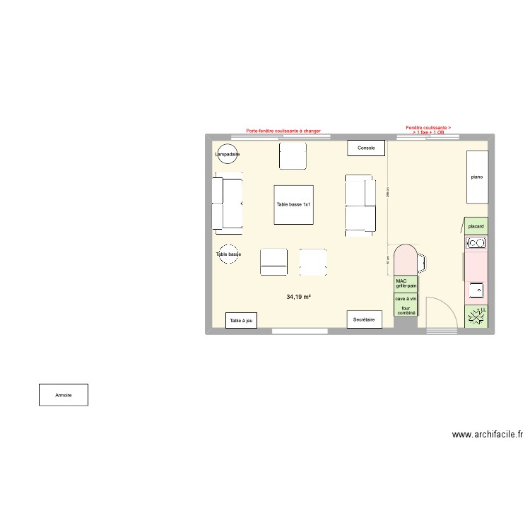 Cuisine arclinea 2 -5. Plan de 1 pièce et 34 m2