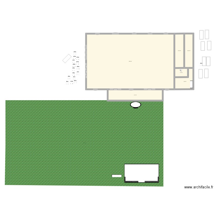 SALLE MARIAGE . Plan de 6 pièces et 258 m2