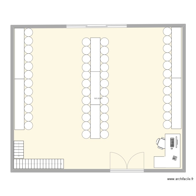 area 2-h1. Plan de 1 pièce et 163 m2