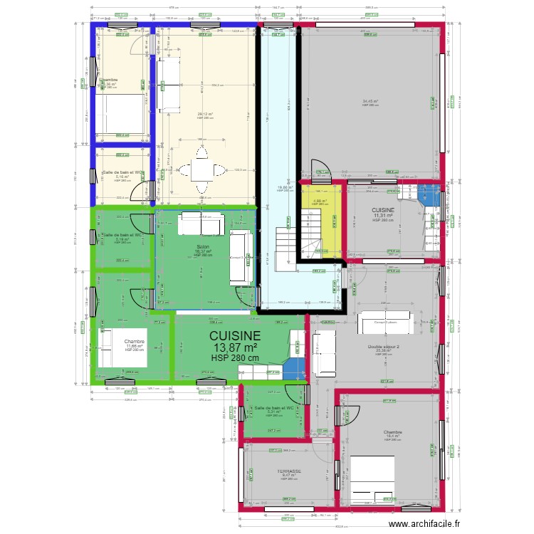 etage 10112024. Plan de 15 pièces et 221 m2