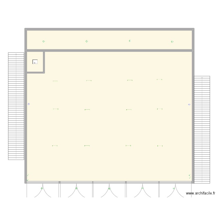 Hangara électrique . Plan de 2 pièces et 368 m2