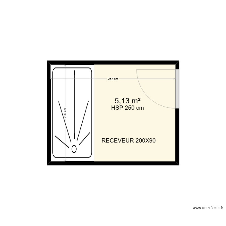 BONNAUD. Plan de 1 pièce et 5 m2