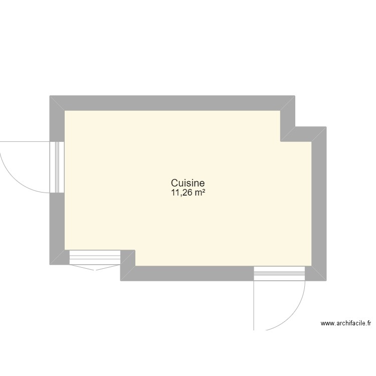 Cuisine AADL. Plan de 1 pièce et 11 m2