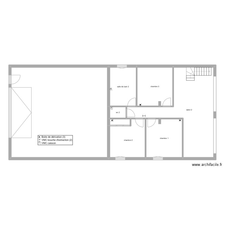 gerard Herry Donovan 1er etage elec. Plan de 8 pièces et 173 m2