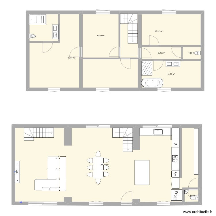 maison. Plan de 8 pièces et 167 m2