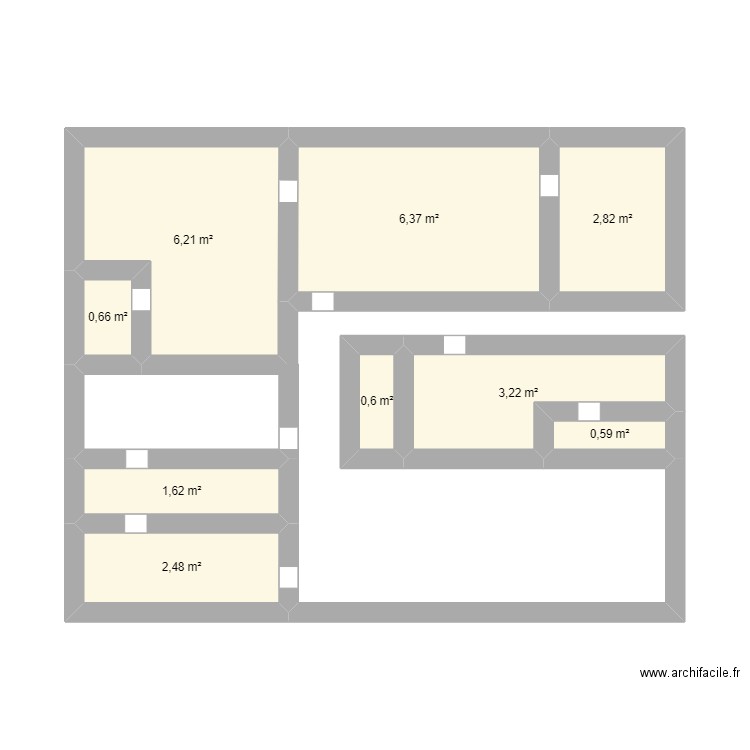 clinique veterinaire . Plan de 9 pièces et 25 m2