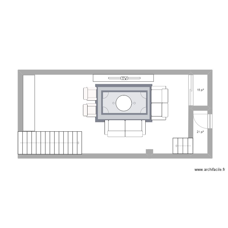 Marie Nirva Gay. Plan de 2 pièces et 3 m2