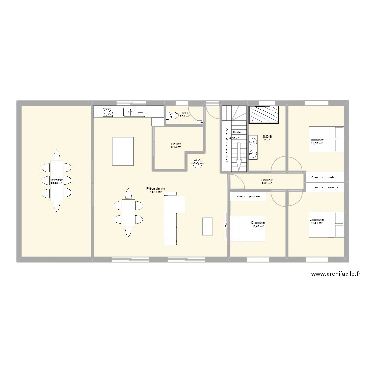 Plan maison o. Plan de 10 pièces et 134 m2