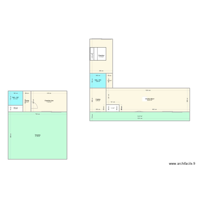 Plan Duplex 11ème. Plan de 12 pièces et 126 m2