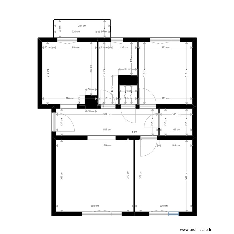 BERNIER. Plan de 8 pièces et 59 m2