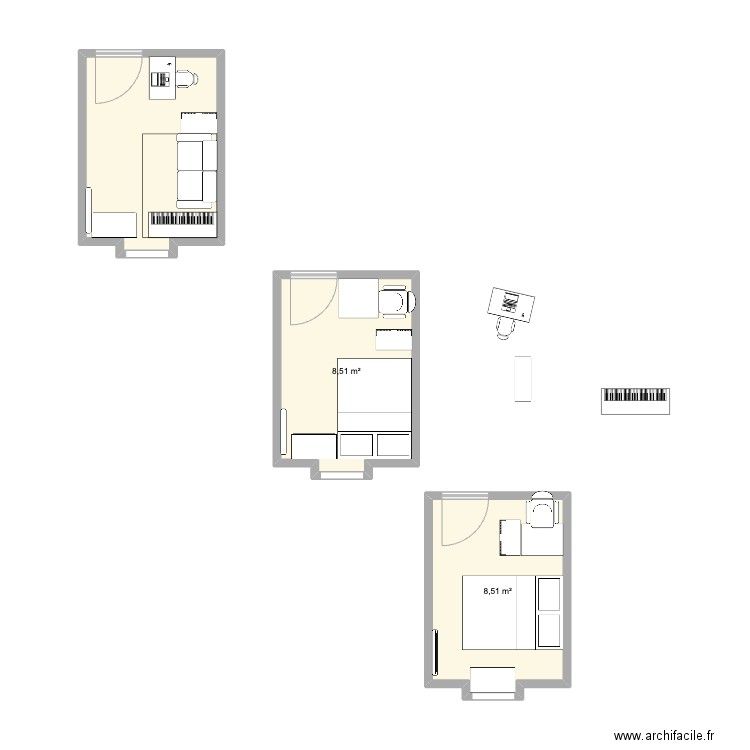 plan-appart-lyon_avec_mezzanine. Plan de 3 pièces et 26 m2