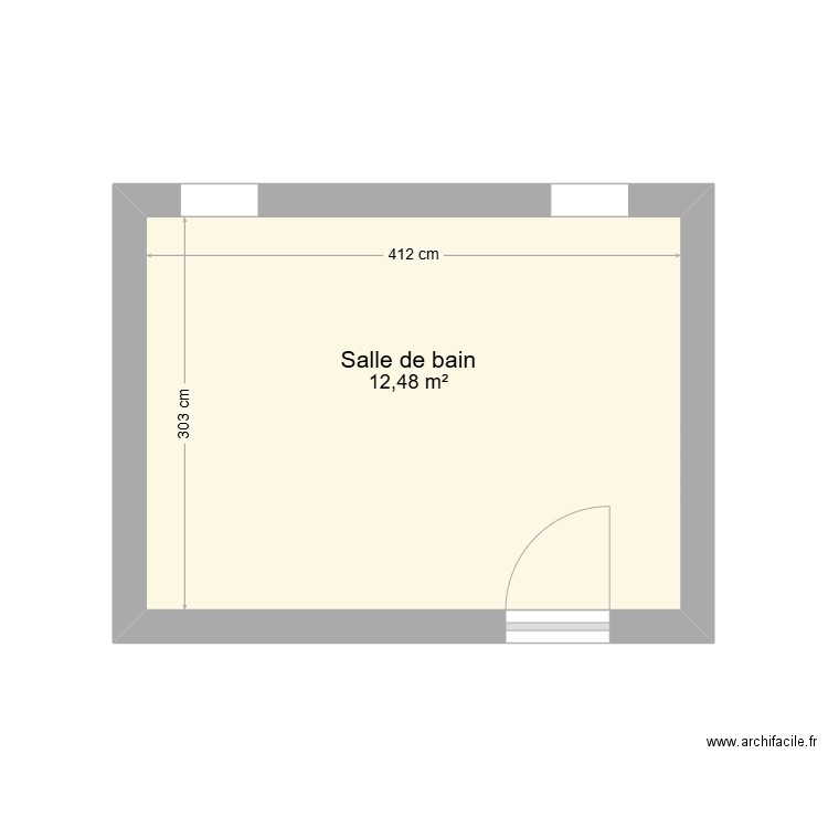 aménagement SDB1. Plan de 1 pièce et 12 m2