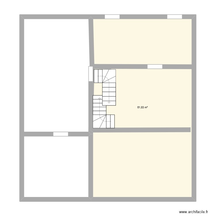 plant hautmaison. Plan de 1 pièce et 62 m2