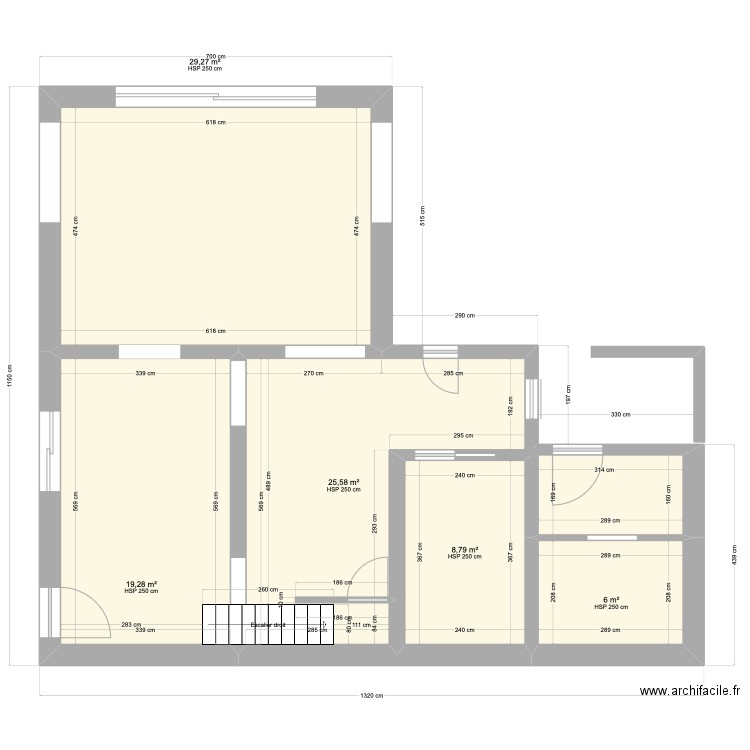 rez inférieur 3. Plan de 5 pièces et 89 m2