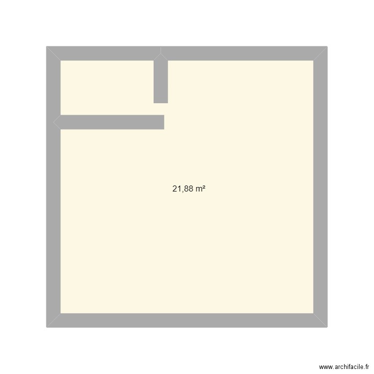 test. Plan de 1 pièce et 22 m2