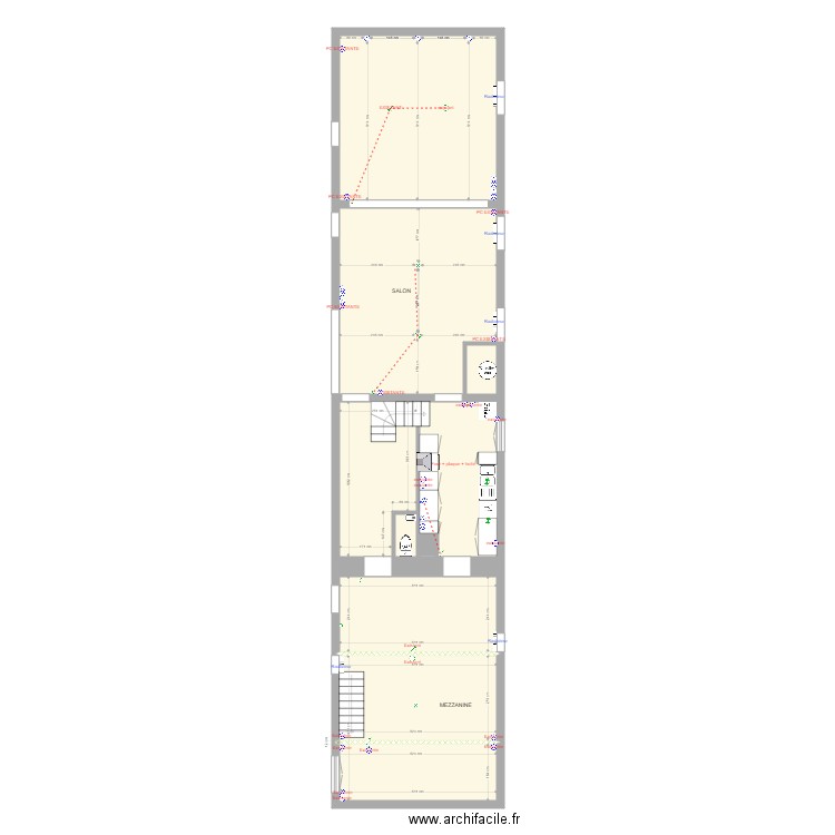 Pontevest - RDC. Plan de 8 pièces et 119 m2