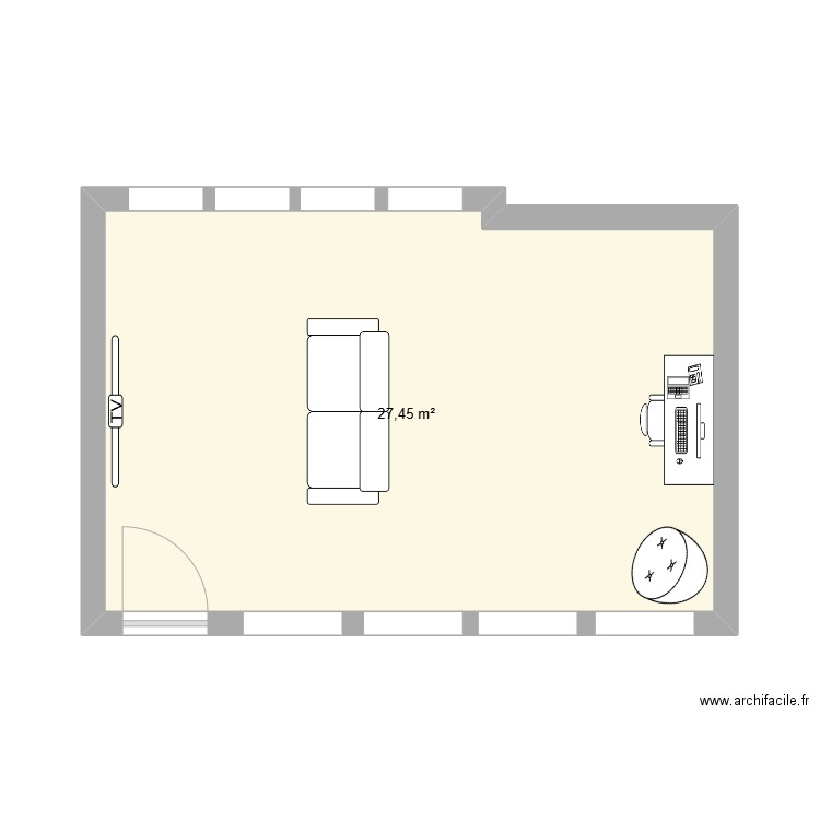 v2c plan sale 3. Plan de 1 pièce et 27 m2