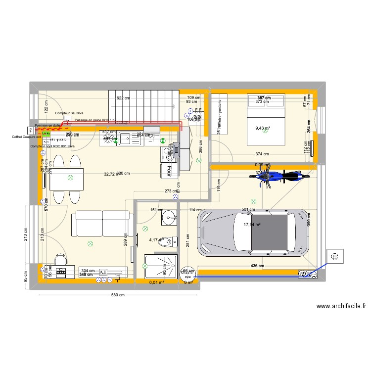 SJDV3 RDC v3. Plan de 8 pièces et 64 m2