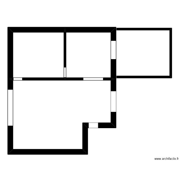 DUFRECHE RDC. Plan de 3 pièces et 98 m2