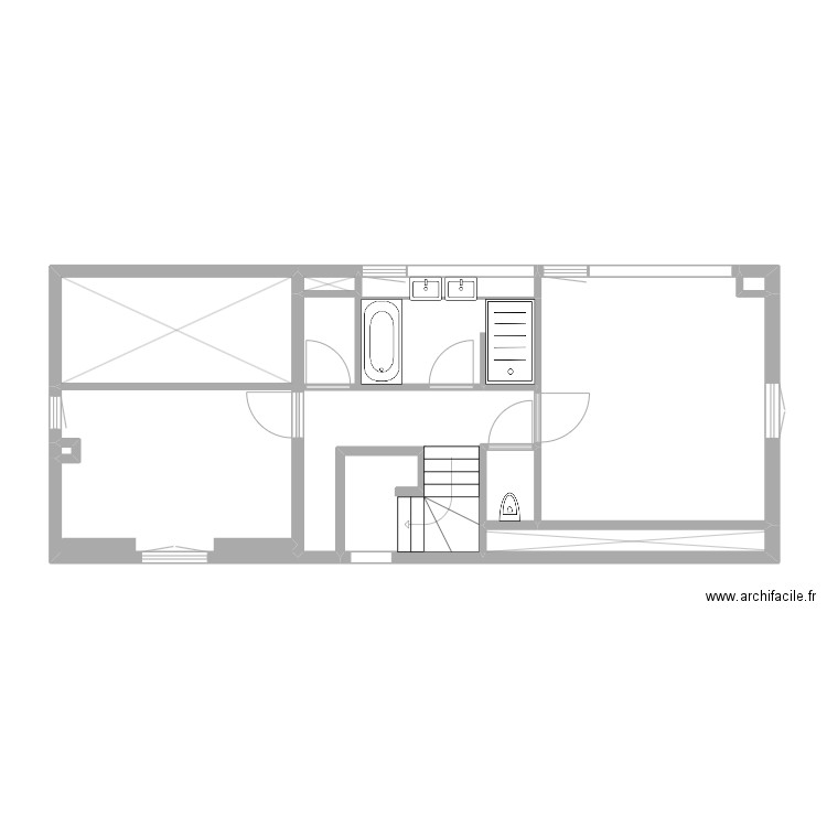 Bâtiment Anne étage. Plan de 8 pièces et 40 m2