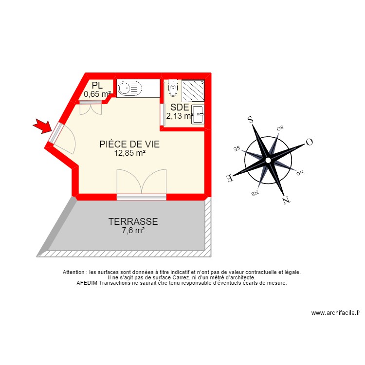 BI20909 -. Plan de 4 pièces et 23 m2