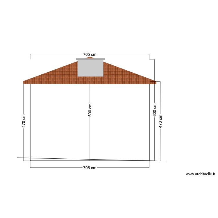 Façade ouest. Plan de 0 pièce et 0 m2