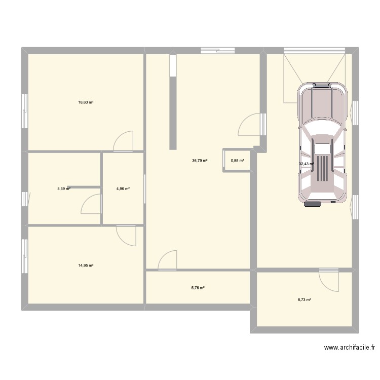 mais2. Plan de 9 pièces et 132 m2