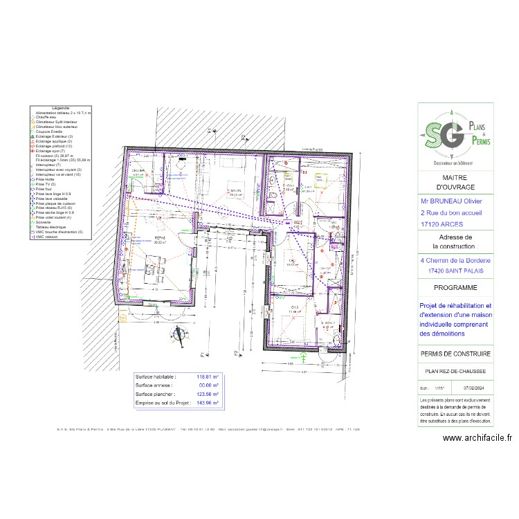 Brunneau Electricité. Plan de 0 pièce et 0 m2