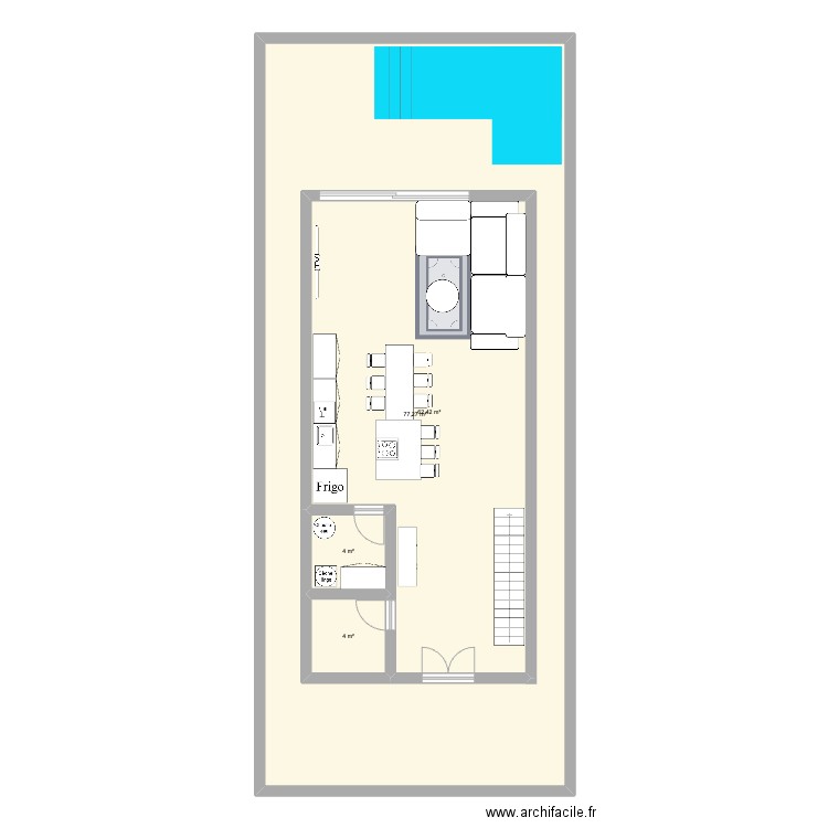 maison PB. Plan de 4 pièces et 230 m2