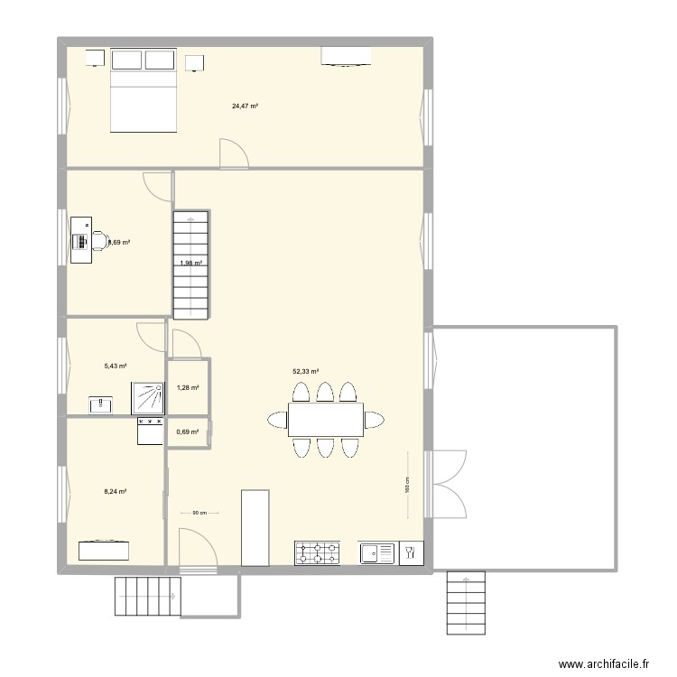 plan 23 - 2025. Plan de 8 pièces et 103 m2