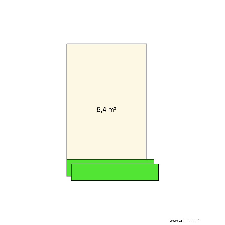 Terrasse. Plan de 1 pièce et 5 m2