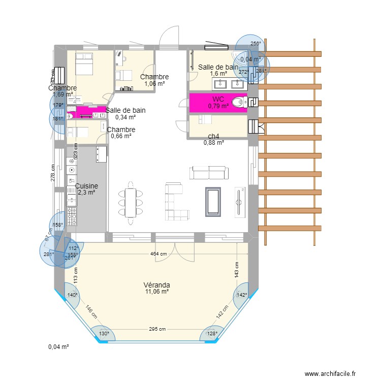 La Grande montée 4. Plan de 11 pièces et 20 m2