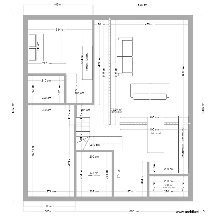 Test maison1. Plan de 3 pièces et 79 m2