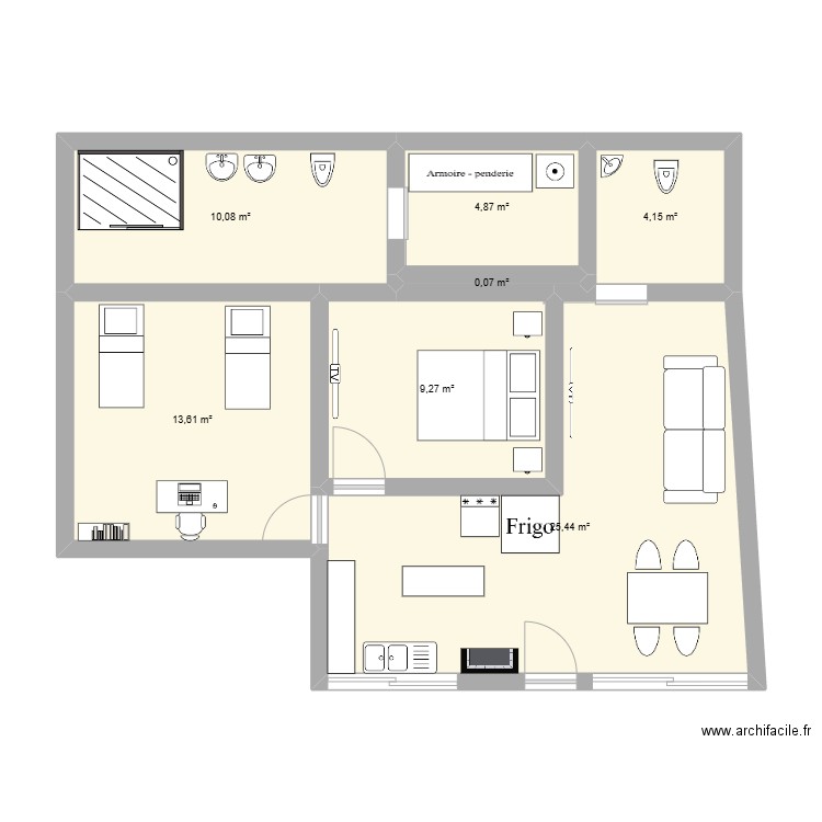 casa noeedu. Plan de 7 pièces et 67 m2